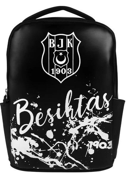 Me Beşiktaş 243417 Lımıted Edıtıon 2 Bölmeli Suni Deri Sırt Çantası Siyah