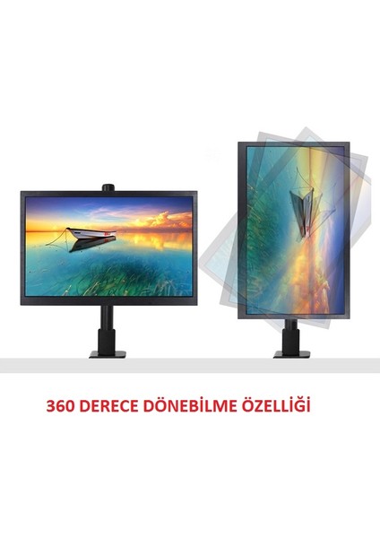 Umotech Ayarlanabilir Masaüstü Monitör, Lcd, LED Tv Standı Vesa Uyumlu, Ergonomik ve Çelik Sağlam - Siyah