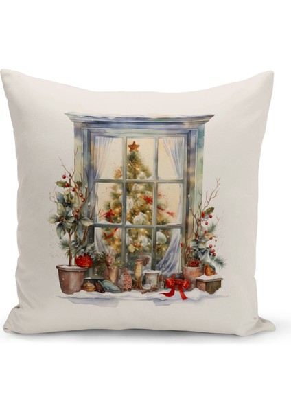 Yılbaşı Serisi Çift Tarafı Dijital Baskılı Kırlent Kılıfı (Christmas Noel Cushion Cover)