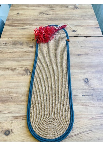 Jüt, Hasır, Dekoratif Masa Örtüsü, Runner 35X100 Cm, Amerikan Servis, Sehpa Örtüsü, Bohem Tarzı