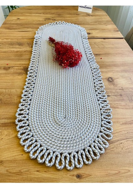 Jüt, Hasır, Dekoratif Masa Örtüsü, Runner 35x100 Cm, Amerikan Servis, Sehpa Örtüsü, Bohem Tarzı