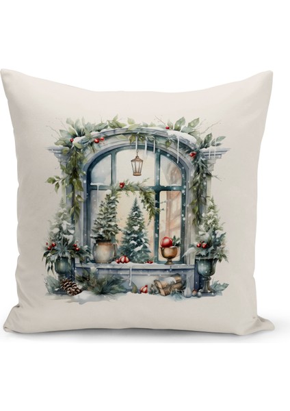 Yılbaşı Serisi Çift Tarafı Dijital Baskılı Kırlent Kılıfı (Christmas Noel Cushion Cover)