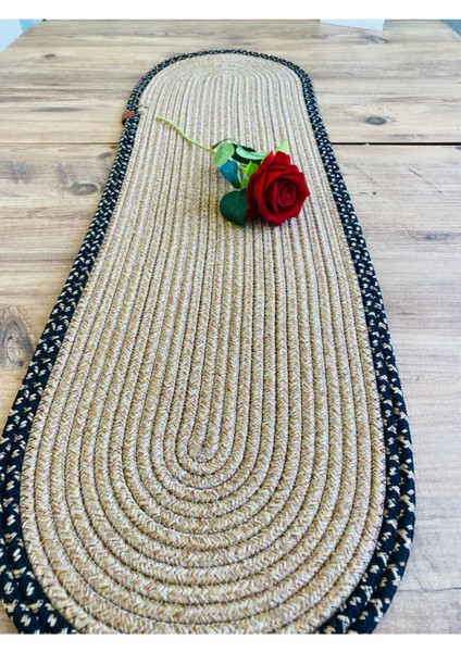 Jüt, Hasır, Dekoratif Masa Örtüsü, Runner 35X100 Cm, Amerikan Servis, Sehpa Örtüsü, Bohem Tarzı