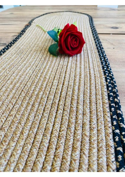 Jüt, Hasır, Dekoratif Masa Örtüsü, Runner 35X100 Cm, Amerikan Servis, Sehpa Örtüsü, Bohem Tarzı