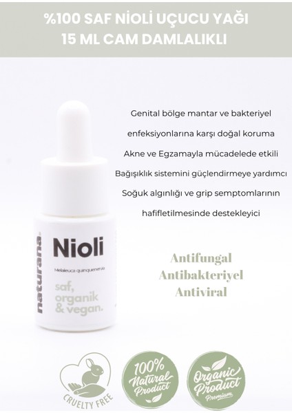 %100 Saf Nioli (Niaouli) Uçucu Yağı 15 ml Genital Bölge Sağlığını Korumaya Yardımcı&