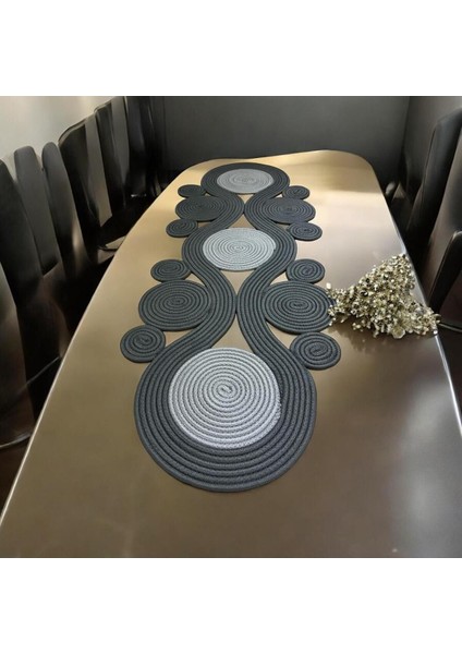 Jüt, Hasır,sarmal Model, Dekoratif Masa Örtüsü, Runner 40X110 Cm, Sehpa Örtüsü, Bohem Tarzı