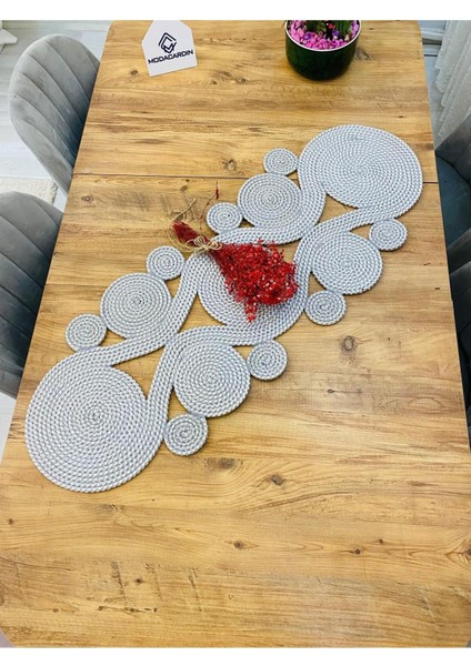 Jüt, Hasır,Sarmal Model, Dekoratif Masa Örtüsü, Runner 40x110 Cm, Sehpa Örtüsü, Bohem Tarzı fiyatları