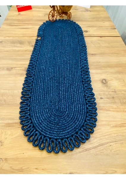 Jüt, Hasır, Dekoratif Masa Örtüsü, Runner 30x80 Cm, Amerikan Servis, Sehpa Örtüsü, Bohem Tarzı