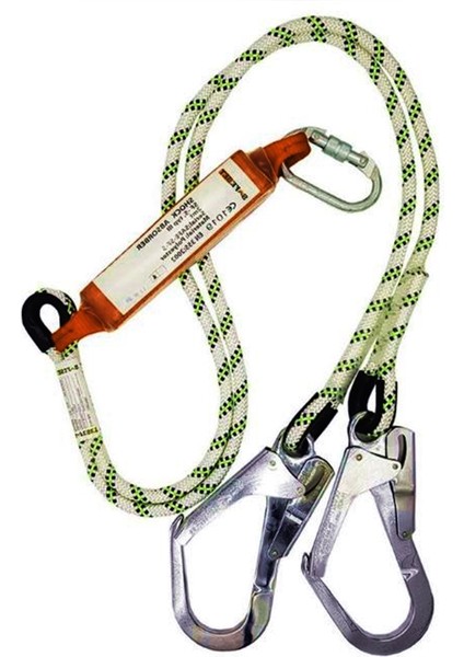 Lanyard Halatlı Çift Bacaklı 1,5mt Halat Uzunluğunda Şok Emici Lanyard