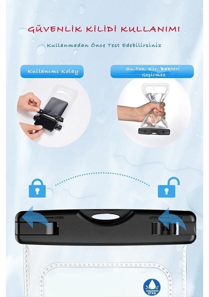 Siyah 1. Kalite Tüm Telefonlara Uyumlu Yağmur Su Geçirmez Waterproof Deniz Havuz Altı Telefon Kılıf fiyatları