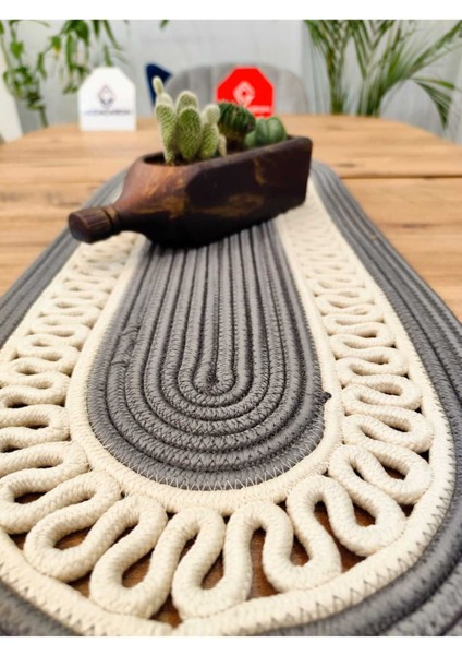 Jüt, Hasır, Dekoratif Masa Örtüsü, Runner 30X80 Cm, Amerikan Servis, Sehpa Örtüsü, Bohem Tarzı