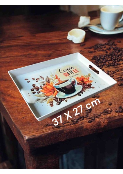 Çay Tepsisi - Kahve Tepsisi - Sunum Tepsisi 37 x 27 cm