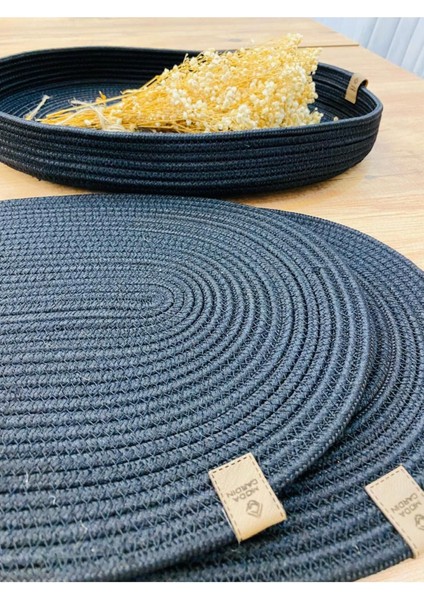 Jüt Hasır Amerikan Servis Oval Supla ve Sepet 3 Lü