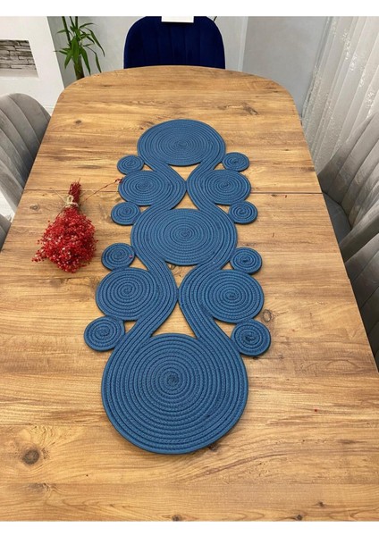 Jüt, Hasır,sarmal Model, Dekoratif Masa Örtüsü, Runner 40X110 Cm, Sehpa Örtüsü, Bohem Tarzı
