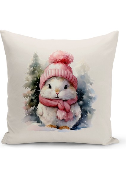 Yılbaşı Serisi Çift Tarafı Dijital Baskılı Kırlent Kılıfı (Christmas Noel Cushion Cover)