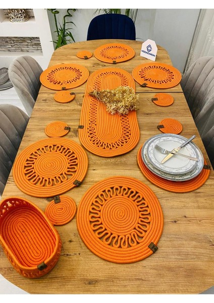 Jüt Hasır Amerikan Servis Supla Runner Sepet ve Bardaklık 14 Lü indirimleri