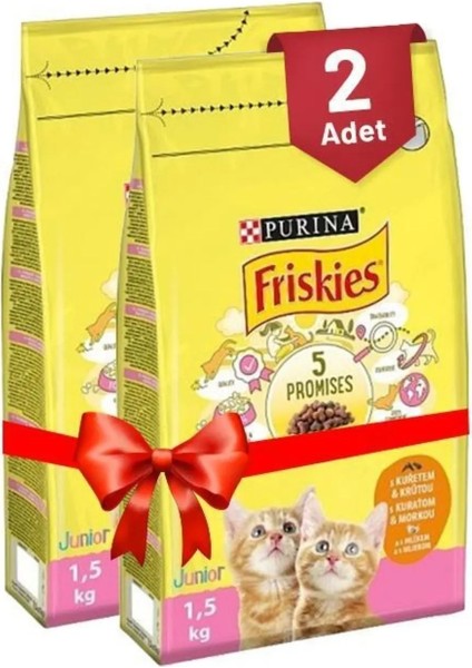 Tavuk Hindi Eti ve Sütlü Yavru Kedi Kuru Maması 1,5 kg x 2 Adet