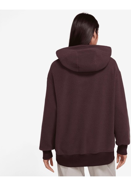 Sportswear Plush Pullover Womens Hoodiye Sweatshirt Kadın Bordo Tüylü Kapüşonlu Sweatshirt DQ6840 modelleri