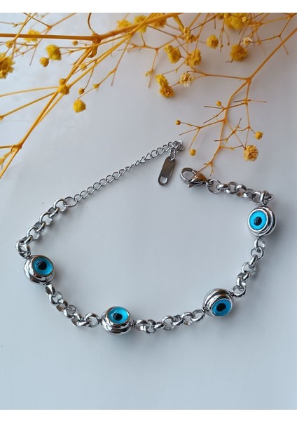 Halka Nazar Boncuklu Tarz ve Şık Çelik Bleklik