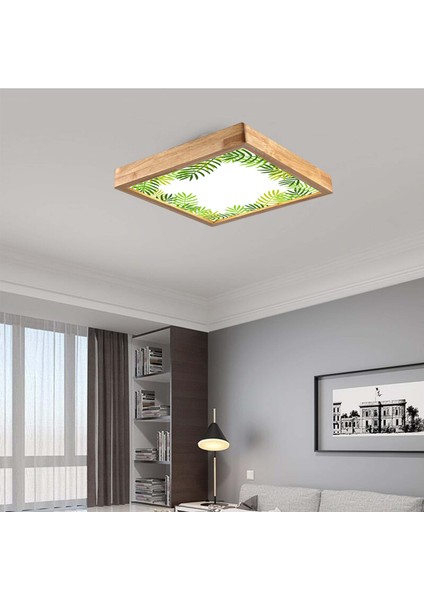 60x60 Cm Ahşap Çerçeve Avize Led Aydınlatma