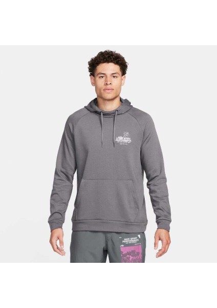 Dri Fit Hoodie Pullover Erkek Gri Kapüşonlu Spor Sweatshirt FN3285