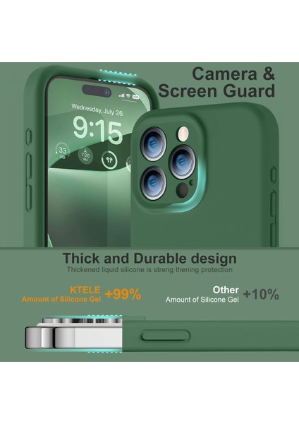 iPhone 15 Pro Max Kılıf Yüksek Kalite 3D Kamera Korumalı Içi Kadife Lansman Liquid Silikon Kapak indirimleri