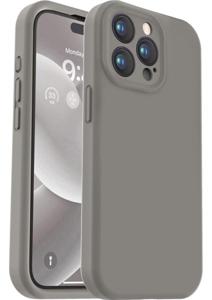 iPhone 15 Pro Max Kılıf Yüksek Kalite 3D Kamera Korumalı Içi Kadife Lansman Liquid Silikon Kapak