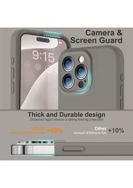 iPhone 15 Pro Max Kılıf Yüksek Kalite 3D Kamera Korumalı Içi Kadife Lansman Liquid Silikon Kapak modelleri