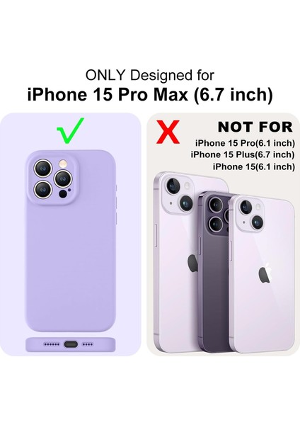iPhone 15 Pro Max Kılıf Yüksek Kalite 3D Kamera Korumalı Içi Kadife Lansman Liquid Silikon Kapak
