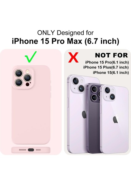 iPhone 15 Pro Max Kılıf Yüksek Kalite 3D Kamera Korumalı Içi Kadife Lansman Liquid Silikon Kapak
