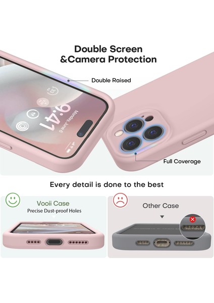 iPhone 15 Pro Max Kılıf Yüksek Kalite 3D Kamera Korumalı Içi Kadife Lansman Liquid Silikon Kapak
