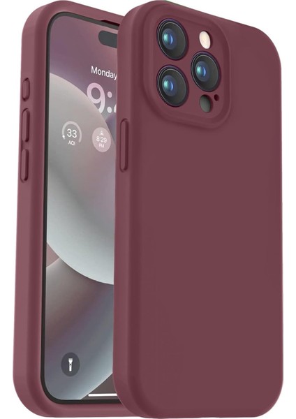 iPhone 15 Pro Max Kılıf Yüksek Kalite 3D Kamera Korumalı Içi Kadife Lansman Liquid Silikon Kapak