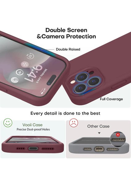 iPhone 15 Pro Max Kılıf Yüksek Kalite 3D Kamera Korumalı Içi Kadife Lansman Liquid Silikon Kapak