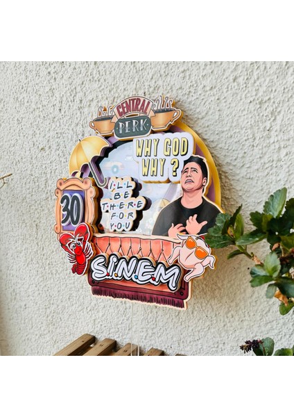 Friends Temalı Genç / Yetişkin Doğum Günü Isme Özel 3 Boyutlu Pasta Parti Süsü - Friends Cake Topper fırsatları