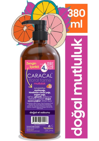 Floral Fame Egzamalı Hassas Ciltler Doğal Sıvı Sabun Argan Yağı Hindistan Cevizi Yağı Zeytinyağı