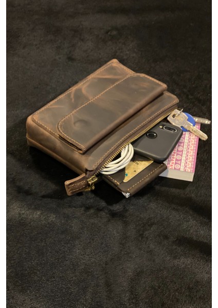 Erkek El Çantası Kahverengi Deri El Bantlı Cüzdan Portföy Çanta Seyahat Bakım El Çantası fiyatları