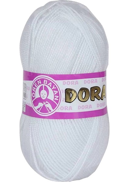 1 Adet Dora El Örgü Ipi Yünü 100 gr 000 Beyaz