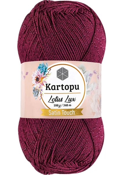 1 Adet Lotus Lux Bikini Büstiyer Bluz Simli Örgü Ipi K747 Vişne