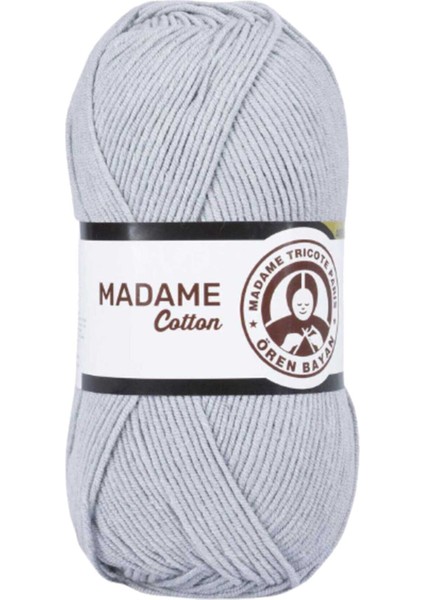 1 Adet Madame Cotton El Örgü Ipi Yünü 100 gr 001 Gri