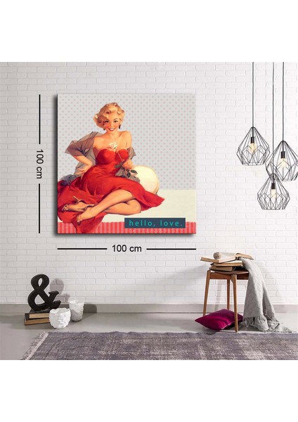 Dekoratif Baskı Illüstrasyon New Age Woman Kare Kanvas Tablo