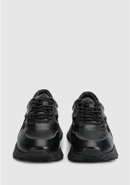 Siyah Deri Erkek Sneaker