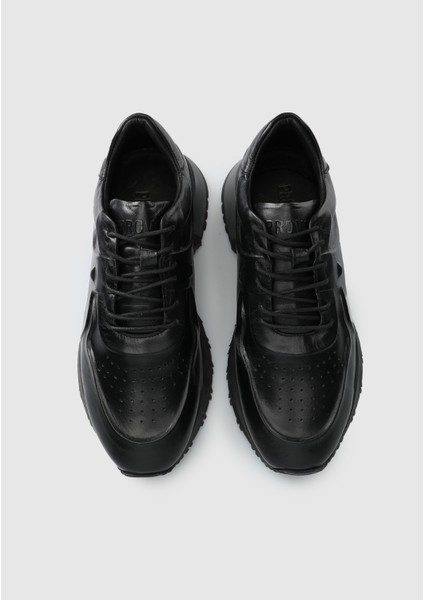 Siyah Deri Erkek Sneaker
