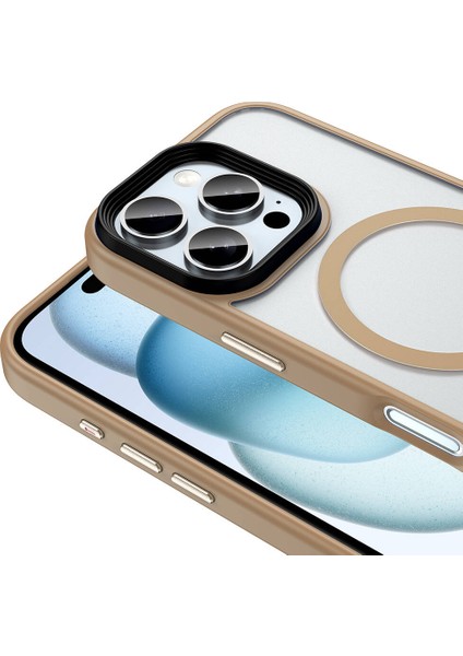 Apple iPhone 16 Pro Max Kılıf Mat Arka Yüzey Wireless Şarj Özellikli Zore Flet Magsafe Kapak-Siyah modelleri