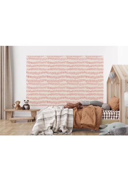 Kırmızı Çizgi Desenli Çocuk Odası Duvar Kağıdı-5770