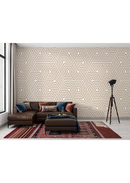 Geometrik Desenli Duvar Kağıdı-5776