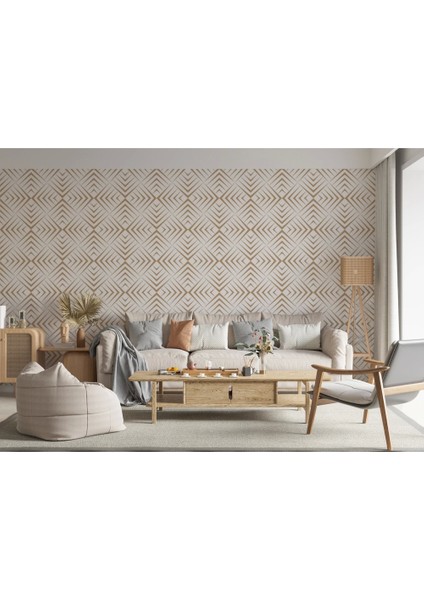 Pastel Renkli Geometrik Desenli Duvar Kağıdı-5792