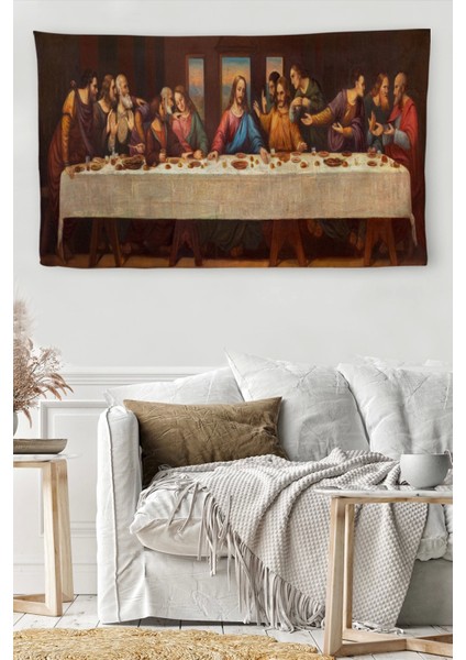 Duvar Örtüsü / Halısı Da Vinci'nin Son Akşam Yemeği Kanvas KUMAŞ-4065