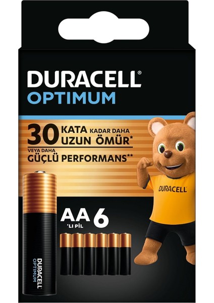 Optimum Aa Pil (6 Lı Paket) - Alkalin Pil 1,5V - 30 Kata Kadar Daha Uzun Ömür - Modern Cihazların Taleplerini Karşılar - Geri Dönüştürülebilir, Plastik Içermeyen Ambalaj - Lr6 MX1500