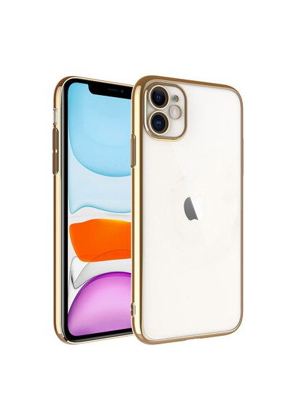iPhone 11 Kılıf Şık Görünümlü Sert Pc Renkli Çerçeveli Riksos Kapak