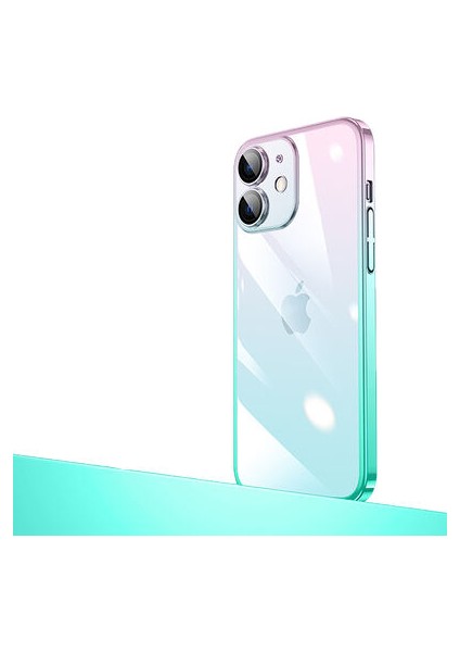 iPhone 12 Kılıf Parlak Renk Geçişli Kamera Korumalı Şık Senkron Kapak